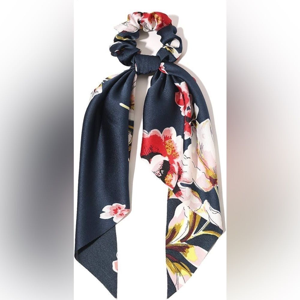 Floral Navy Hair Scrunchie K77